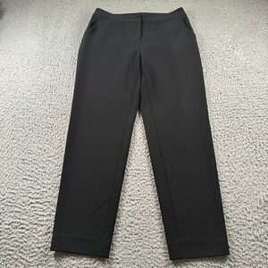 St John Caviar Pants‎ Womens 4 Black Straight Leg Ponte Pull On Stretch Work